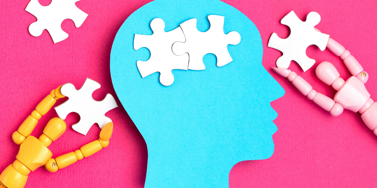 Puzzle pieces fitting in a head