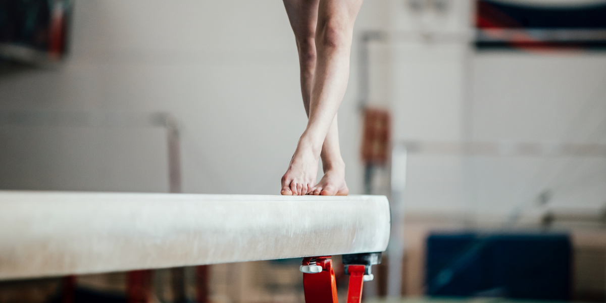 Gymnast on balancing beam