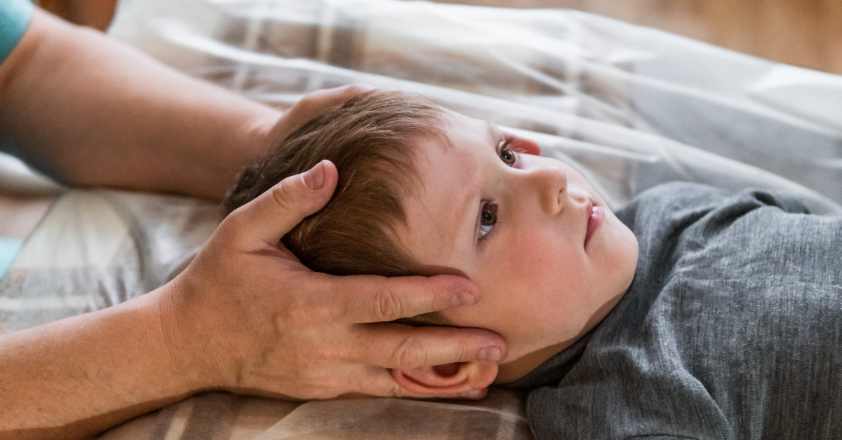 child undergoes a chiropractic treatment