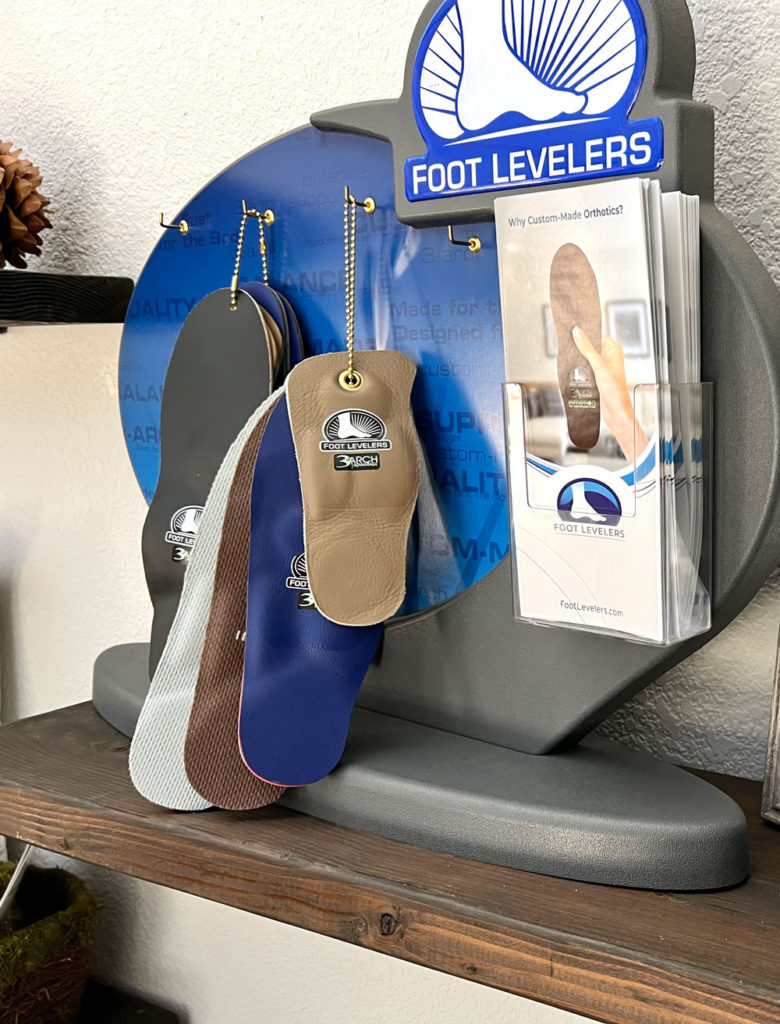 Orthotic foot levelers on display